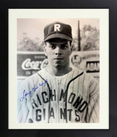 Larry Kimbrough Autographed Richmond Giants B&W 8 x 10 Photograph imperfect Custom Framing- COA/Show Ticket-Powers Sports Memorabilia