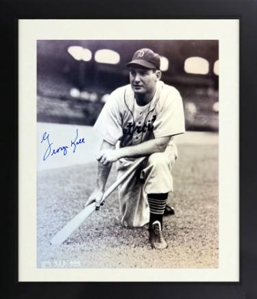 George Kell Autographed Detroit Tigers Vintage B&W MLB Licensed 8 x 10 Photograph imperfect Custom Framing- COA (HOF)-Powers Sports Memorabilia