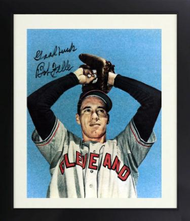 Bob Feller Autographed Cleveland 8 x 10 Portrait Photograph with Good Luck Custom Framing- COA (HOF/3 No Hitters)-Powers Sports Memorabilia