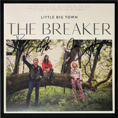 Little Big Town Band Autographed 2017 The Breaker Album Cover/LP/ Exclusive Baby Pink Vinyl Record 4 sigs Custom Framing- COA-Powers Sports Memorabilia
