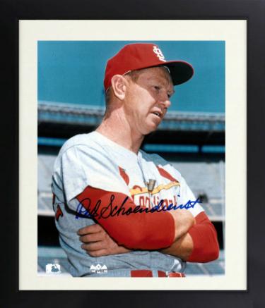 Red Schoendienst Autographed St. Louis Cardinals MLB 8 x 10 Photograph minor dings Custom Framing- COA/HOF-Powers Sports Memorabilia