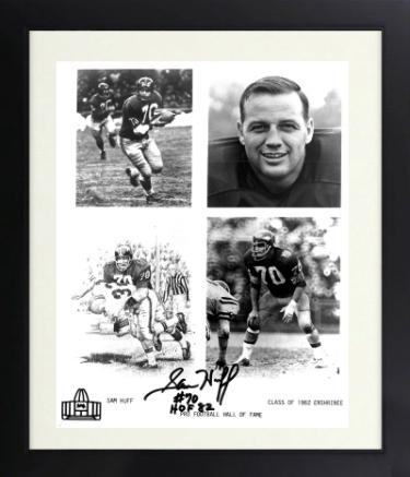 Sam Huff Autographed Washington/NY Giants HOF Enshrinee 8 x 10 Photograph HOF 82 dings Custom Framing- COA-Powers Sports Memorabilia