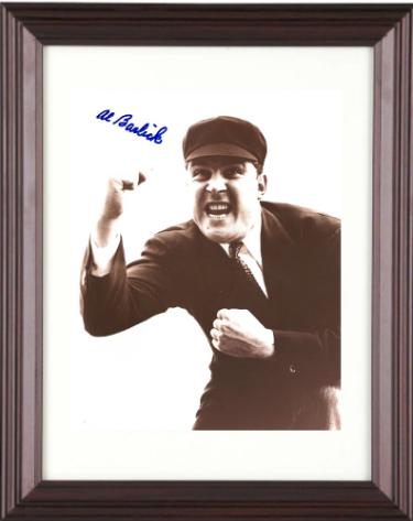 Al Barlick Autographed HOF Baseball Umpire Sepia Tone 8 x 10 Photograph imperfect Custom Framing- COA-Powers Sports Memorabilia