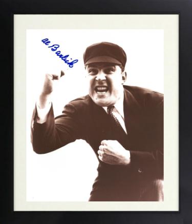 Al Barlick Autographed HOF Baseball Umpire Sepia Tone 8 x 10 Photograph imperfect Custom Framing- COA - CTBL_f45205-Powers Sports Memorabilia
