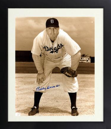 Billy Herman Autographed Brooklyn Dodgers MLB Sepia Tone 8 x 10 Photograph Custom Framing- COA (HOF)-Powers Sports Memorabilia