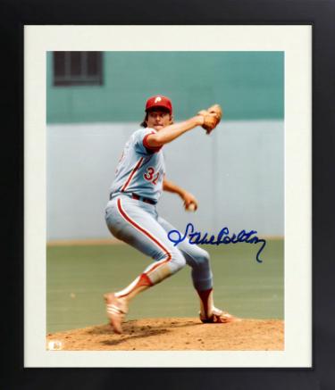 Steve Carlton Autographed Philadelphia Phillies MLB 8 x 10 Photograph Custom Framing- Tuff Stuff COA (HOF)-Powers Sports Memorabilia