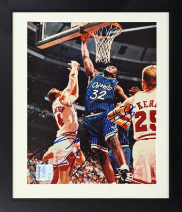 Shaquille O'Neal Autographed Orlando Magic NBA Licensed 8 x 10 Photograph #32 Custom Framing- Goldin The Score Board COA (HOF)-Powers Sports Memorabilia
