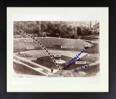 Bill Mazeroski Autographed Pittsburgh Pirates 1960 World Series 8 x 10 Photograph 10-13-60 ding Custom Framing- Collector's Showcase COA-Powers Sports Memorabilia