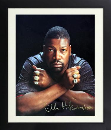Charles Haley Autographed 5X SB Champ Rings 8 x 10 Photograph Cowboys/49ers Custom Framing- COA-Powers Sports Memorabilia