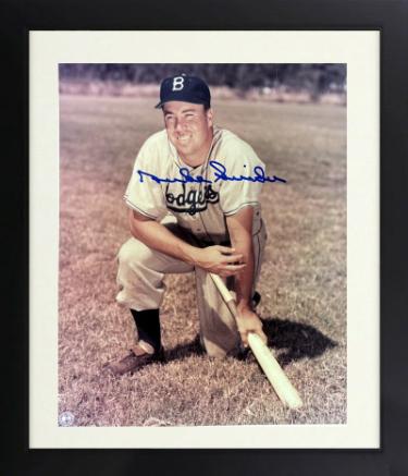 Duke Snider Autographed Brooklyn Dodgers MLB 8 x 10 Photograph Custom Framing - CSA COA (HOF/8X All Star)-Powers Sports Memorabilia