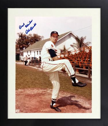 Bob Buhl Autographed Milwaukee Braves MLB 8 x 10 Photograph imperfect Custom Framing- COA (1957 WS Champ)-Powers Sports Memorabilia