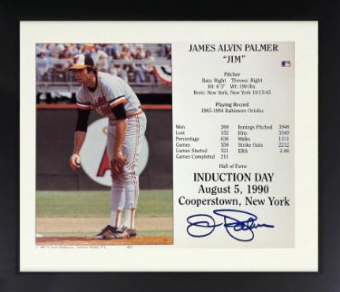 Jim Palmer Autographed Baltimore Orioles Hall of Fame Induction Day 8 x 10 Photograph Cutom Framing- COA-Powers Sports Memorabilia