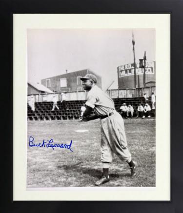Buck Leonard Autographed Homestead Grays Negro League 8 x 10 Photograph imperfect Custom Framing- COA-Powers Sports Memorabilia