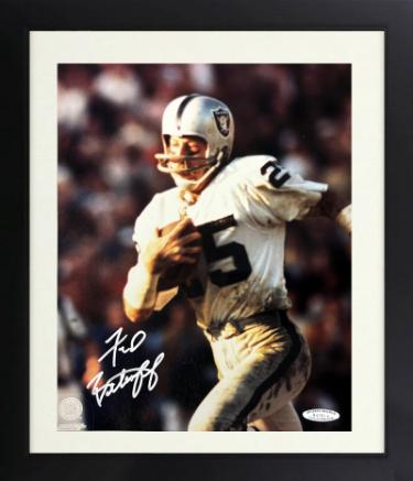 Fred Biletnikoff Autographed Oakland Raiders 8 x 10 Photograph minor dings Custom Framing- Sports World Collectibles COA-Powers Sports Memorabilia