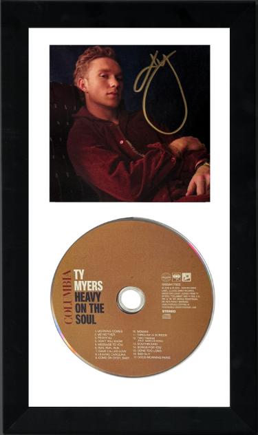 Ty Myers Autographed 2026 Heavy on the Soul 4.75x4.75 Art Card Insert/CD 6.5x12 Custom Framing - COA-Powers Sports Memorabilia