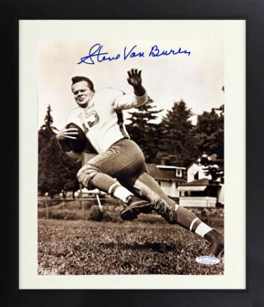 Steve Van Buren Autographed Philadelphia Eagles NFL 8 x 10 Photograph minor dings Custom Framing- COA (HOF)-Powers Sports Memorabilia