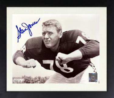 Stan Jones Autographed Chicago Bears NFL 8 x 10 Photograph minor dings Custom Framing- COA (HOF/7X PB)-Powers Sports Memorabilia