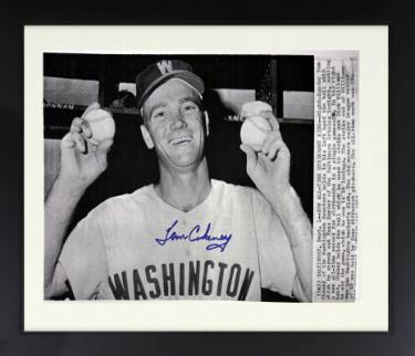 Tom Cheney Autographed 1962 Washington Senators 8.5x11 Photograph Custom Framing- COA 21 Strikeouts/K's-Powers Sports Memorabilia
