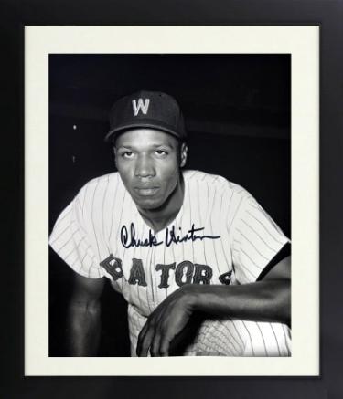 Chuck Hinton Autographed Washington Senators Vintage B&W 8 x 10 Photograph Custom Framing- COA (MLBPAA)-Powers Sports Memorabilia