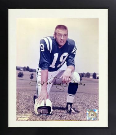 Johnny Unitas Autographed Baltimore Colts 8 x 10 Photograph Framed imperfect- Beckett Review (HOF)-Powers Sports Memorabilia