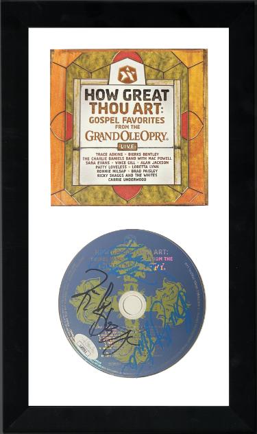 Ricky Skaggs, Sharon & Buck White triple Autographed 2008 How Great Thou Art Gospel Favorites CD with Cover Booklet 6.5x12 Framing– JSA-Powers Sports Memorabilia