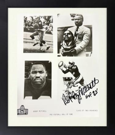 Bobby Mitchell Autographed Washington Pro FB HOF 8 x 10 Photograph Custom Framing HOF 83 imperfect- COA-Powers Sports Memorabilia