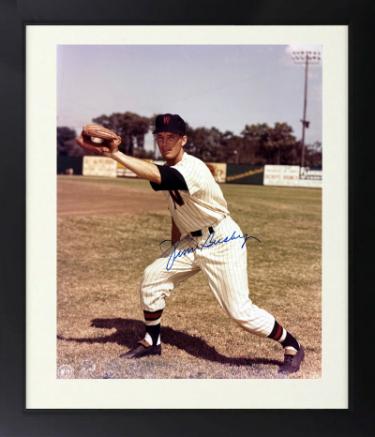Jim Busby Autographed Washington Senators MLB Licensed 8 x 10 Photograph Custom Framing imperfect- COA-Powers Sports Memorabilia