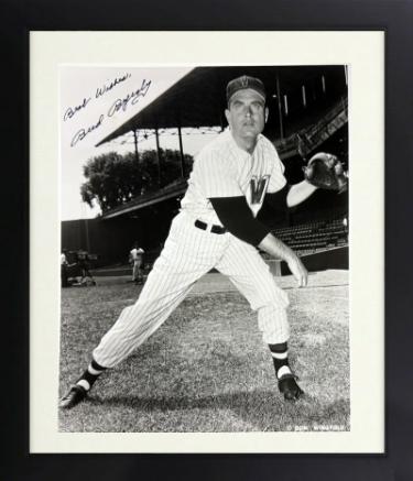 Bud Byerly Autographed Washington Senators 8 x 10 Photograph Custom Framing imperfect- COA-Powers Sports Memorabilia
