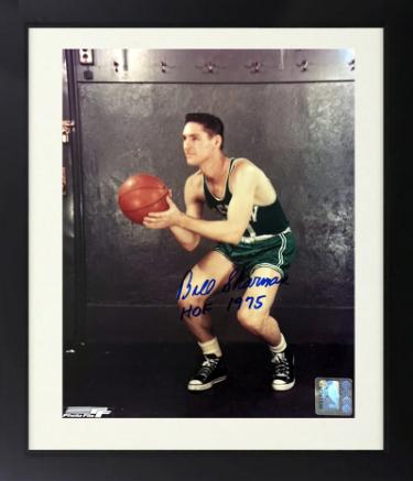 Bill Sharman Autographed Boston Celtics NBA Licensed 8 x 10 Photograph Custom Framing HOF 1975 minor dings- COA-Powers Sports Memorabilia
