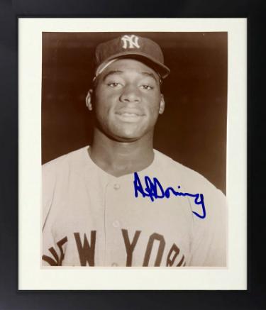 Al Downing Autographed New York Yankees 8 x 10 Photograph Custom Framing imperfect- Stacks of Plaques COA-Powers Sports Memorabilia