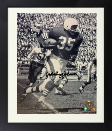 John Henry Johnson Autographed Pittsburgh Steelers NFL 8 x 10 Photograph Custom Framing imperfect- COA (HOF)-Powers Sports Memorabilia