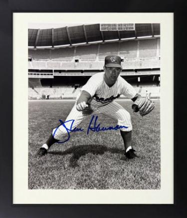 Jim Hannan Autographed Washington Senators 8 x 10 Photograph Custom Framing imperfect- COA/Show Ticket-Powers Sports Memorabilia