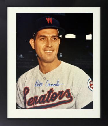 Bill Consolo Autographed Washington Senators MLB Licensed 8 x 10 Photograph Custom Framing imperfect - COA-Powers Sports Memorabilia