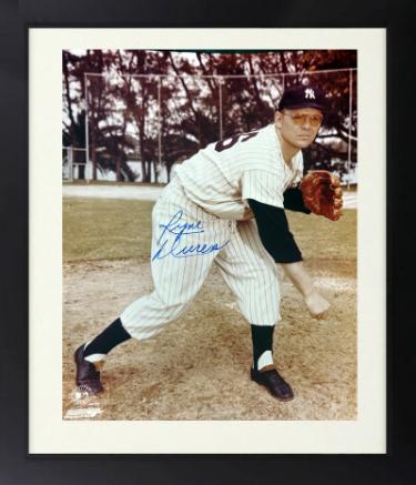 Ryne Duren Autographed New York Yankees MLB 8 x 10 Photograph Custom Framing minor dings- COA (1958 WS Champ)-Powers Sports Memorabilia