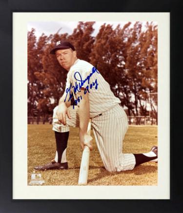Gil McDougald Autographed New York Yankees MLB 8 x 10 Photograph Custom Framing 1951 AL ROY minor dings- COA-Powers Sports Memorabilia
