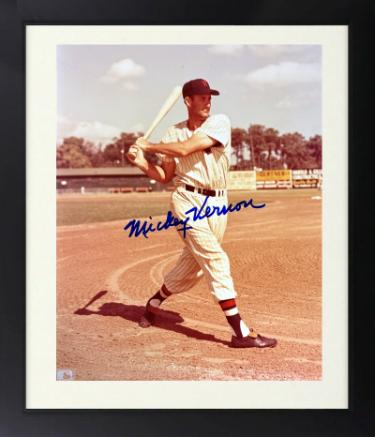 Mickey Vernon Autographed Washington Senators MLB 8 x 10 Photograph Custom Framing minor dings- COA-Powers Sports Memorabilia