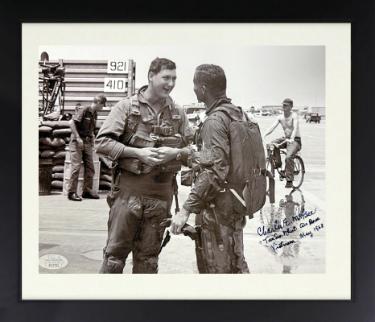 Charles E. McGee Autographed 8 x 10 Photograph Custom Framing- JSA- Tan Son Nhut Air Base Vietnam May 1968/Tuskegee Airmen/Red Tails/WWII-Powers Sports Memorabilia