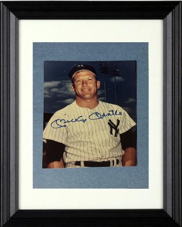 Mickey Mantle Autographed New York Yankees 3.5x4.5 Photograph Custom Framing- Beckett Review HOF/500 HR-Powers Sports Memorabilia