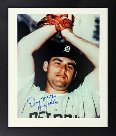 Denny McLain Autographed Detroit Tigers 8 x 10 Photograph Custom Framing with 31-6, 1968 Insc imperfect- COA-Powers Sports Memorabilia