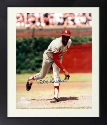 Bob Gibson Autographed St. Louis Cardinals MLB Licensed 8 x 10 Photograph Custom Framing- Goldin/Score Board COA (HOF)-Powers Sports Memorabilia