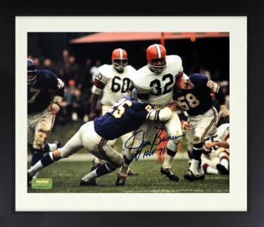 Jim Brown Autographed Cleveland Browns 8 x 10 Photograph Custom Framing HOF 71- Gridiron Authentics Holo/COA-Powers Sports Memorabilia