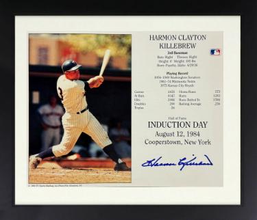 Harmon Killebrew Autographed Minnesota Twins Hall of Fame Induction 8 x 10 Photograph Custom Framing- COA-Powers Sports Memorabilia