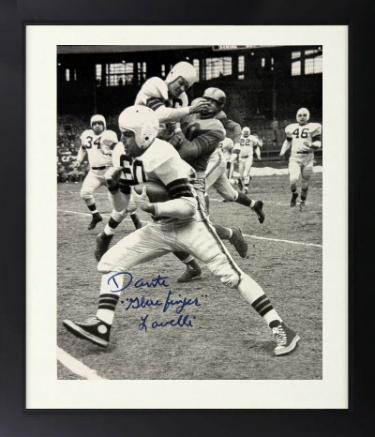 Dante Lavelli Autographed Cleveland Browns 8 x 10 Photograph Custom Framing with "Gluefinger"- COA (HOF)-Powers Sports Memorabilia