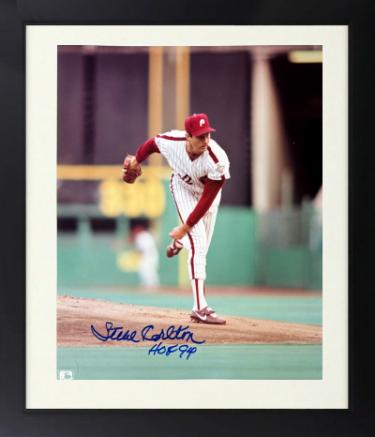 Steve Carlton Autographed Philadelphia Phillies MLB 8 x 10 Photograph Custom Framing HOF 94 imperfect - COA-Powers Sports Memorabilia