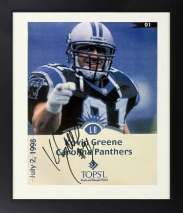Kevin Greene Autographed Carolina Panthers 8.5x11 Photograph Custom Framing- COA (On Paper/Beach Resort)-Powers Sports Memorabilia