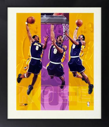 Kobe Bryant Los Angeles Lakers NBA Licensed Dunk 8 x 10 Photograph Custom Framing- NEW-Powers Sports Memorabilia