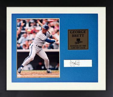 George Brett Autographed Kansas City Royals 1x3 Cut Sig/5x7 Photograph Custom Framing- Ken Goldin, The Score Board, Inc COA/HOF-Powers Sports Memorabilia