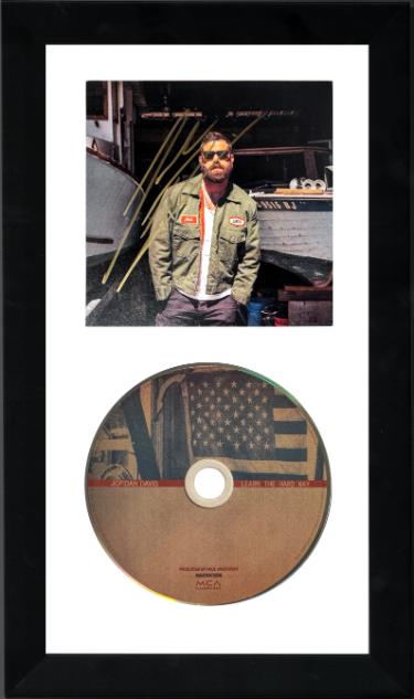 Jordan Davis Autographed 2025 Learn Hard Way 4.75x4.75 Art Card Insert with Album Cover & CD 6.5x12 Custom Framing- COA (Country/Pop Music)-Powers Sports Memorabilia