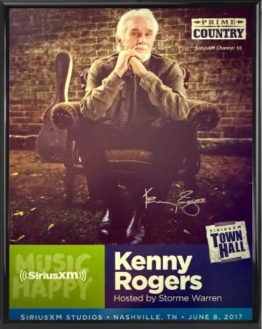 Kenny Rogers Autographed 2017 Prime Country 22x28 Poster Custom Framing SiriusXM Music City Theatre- COA (VERY RARE)-Powers Sports Memorabilia
