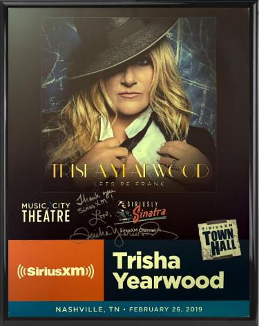 Trisha Yearwood Autographed 2019 Let's Be Frank Town Hall 22"x28" Poster Custom Framing SiriusXM Music City Theatre- COA (with Thank you/Siriusly Sinatra)-Powers Sports Memorabilia